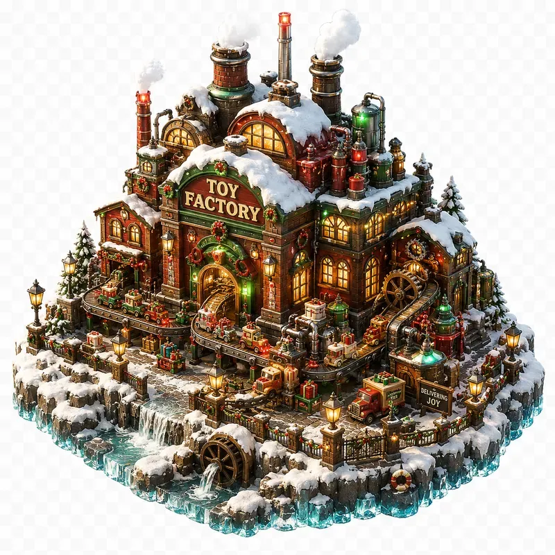 Whimsical 3D Winter Village UI Assets