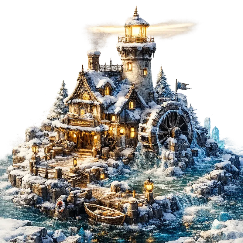Whimsical 3D Winter Village UI Assets