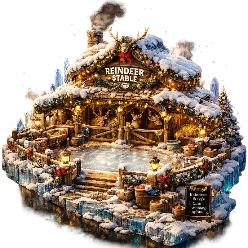 Whimsical 3D Winter Village UI Assets