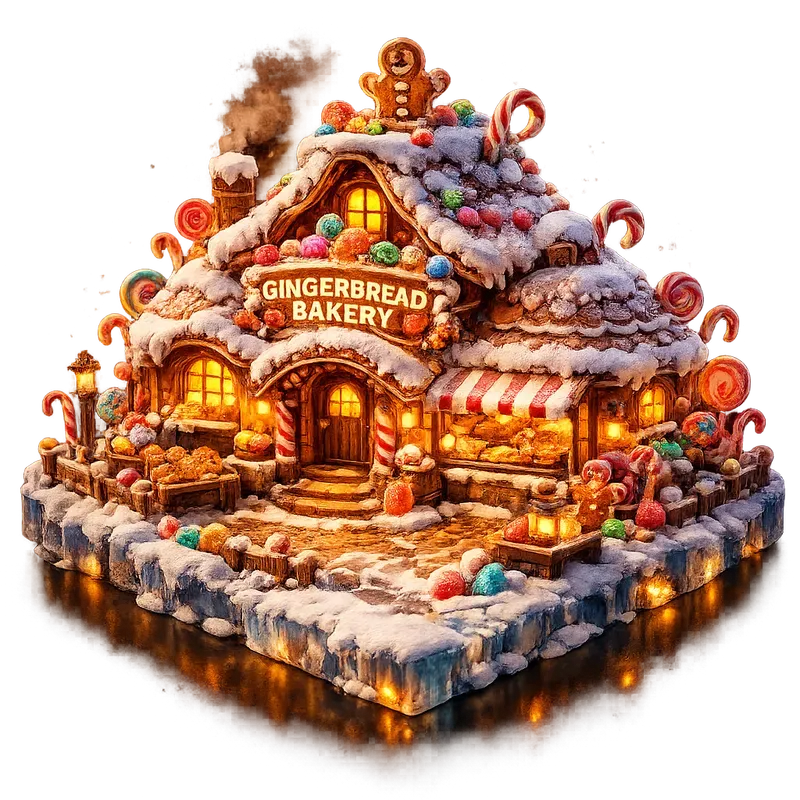 Whimsical 3D Winter Village UI Assets