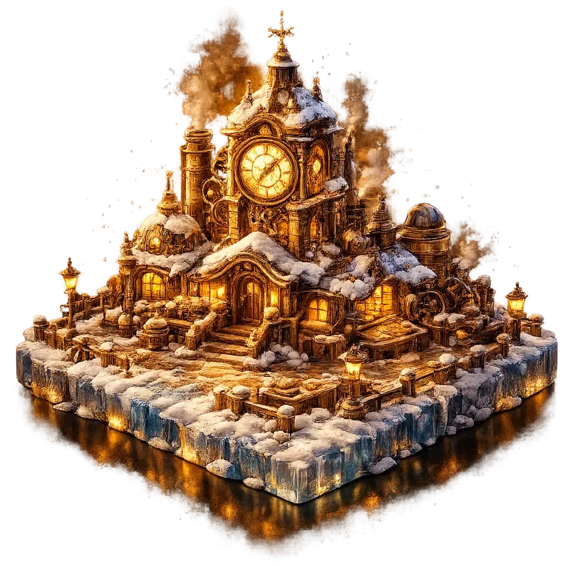 Whimsical 3D Winter Village UI Assets