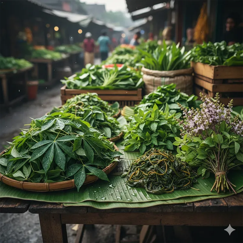 Indonesian Pasar Traditional Vegetables