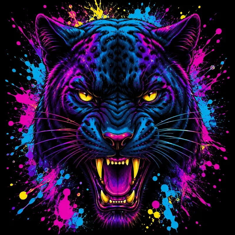 Neon Psychedelic Creature Portraits