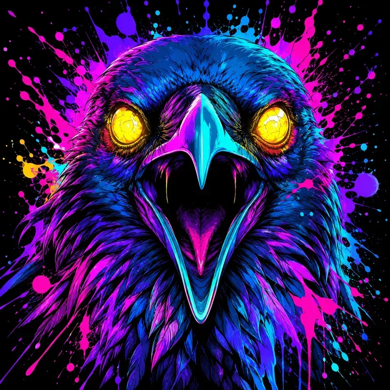 Neon Psychedelic Creature Portraits