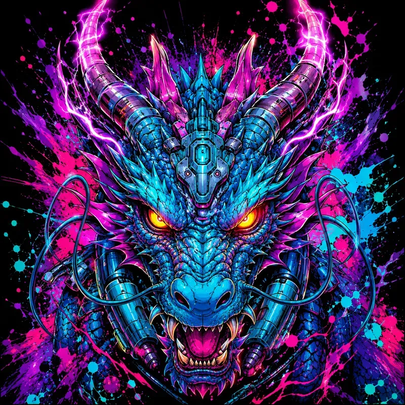 Neon Psychedelic Creature Portraits