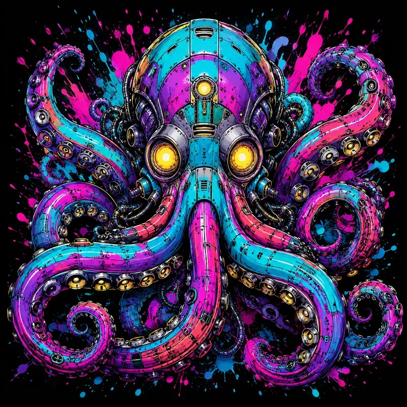 Neon Psychedelic Creature Portraits