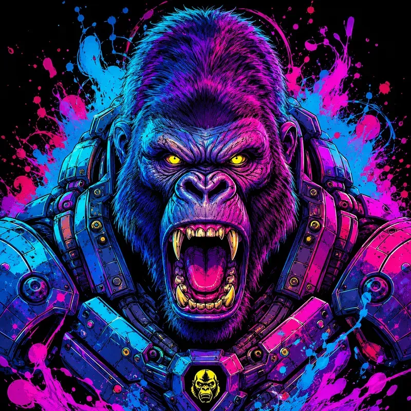 Neon Psychedelic Creature Portraits
