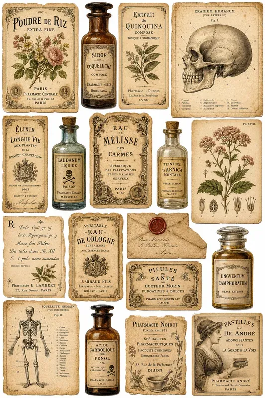 Printable Vintage Apothecary Ephemera