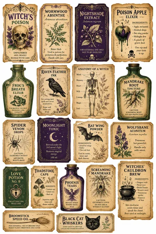 Printable Vintage Apothecary Ephemera