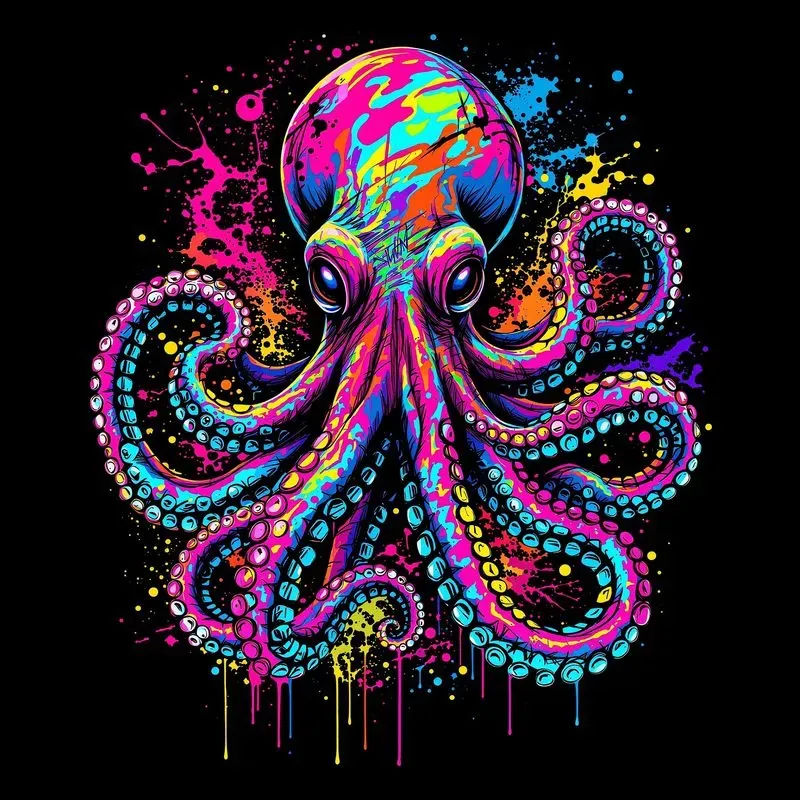 Tshirt Design Bright Graffiti Style