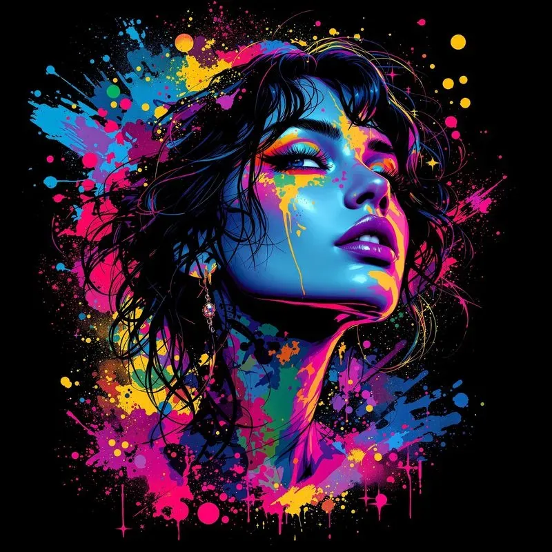 Tshirt Design Bright Graffiti Style