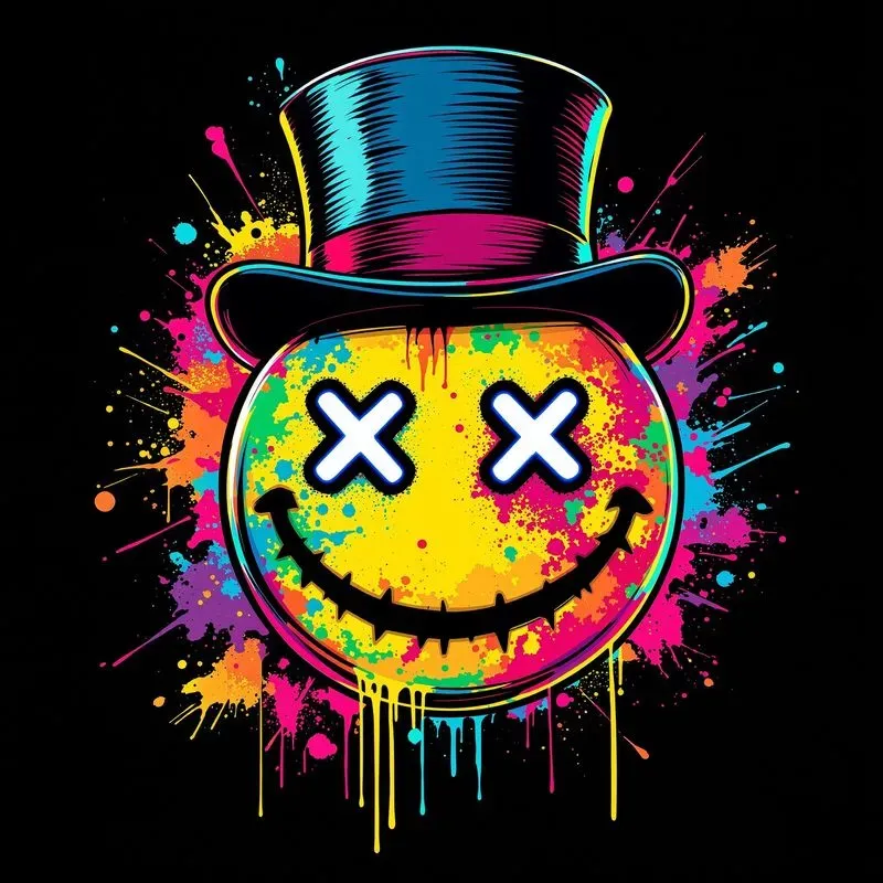 Tshirt Design Bright Graffiti Style