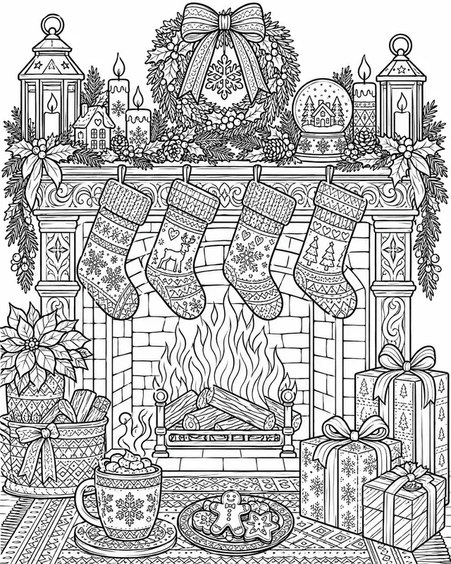 Seasonal Adult Coloring Book Pages