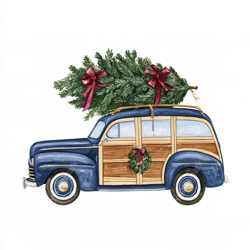 Coastal Christmas Watercolor Cliparts