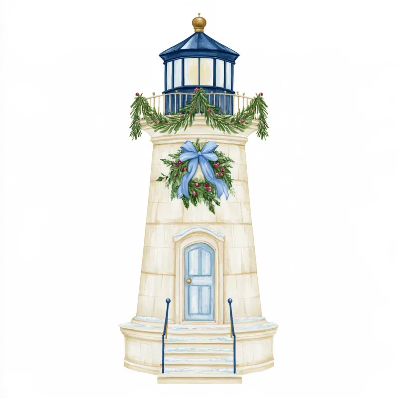Coastal Christmas Watercolor Cliparts