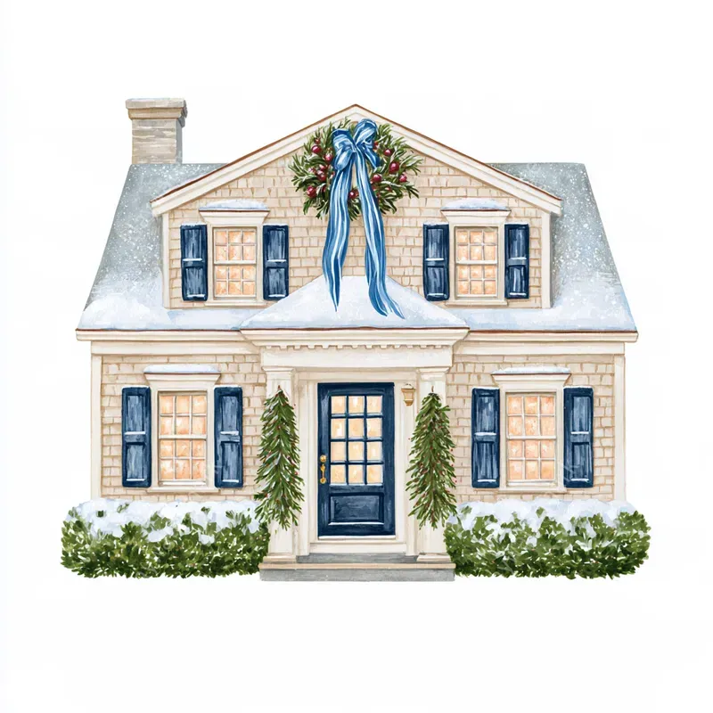Coastal Christmas Watercolor Cliparts