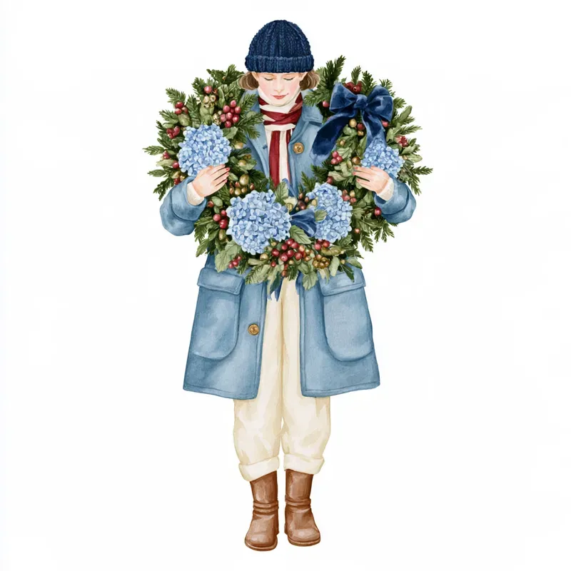 Coastal Christmas Watercolor Cliparts