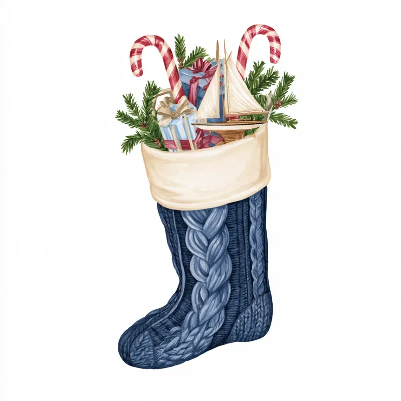Coastal Christmas Watercolor Cliparts