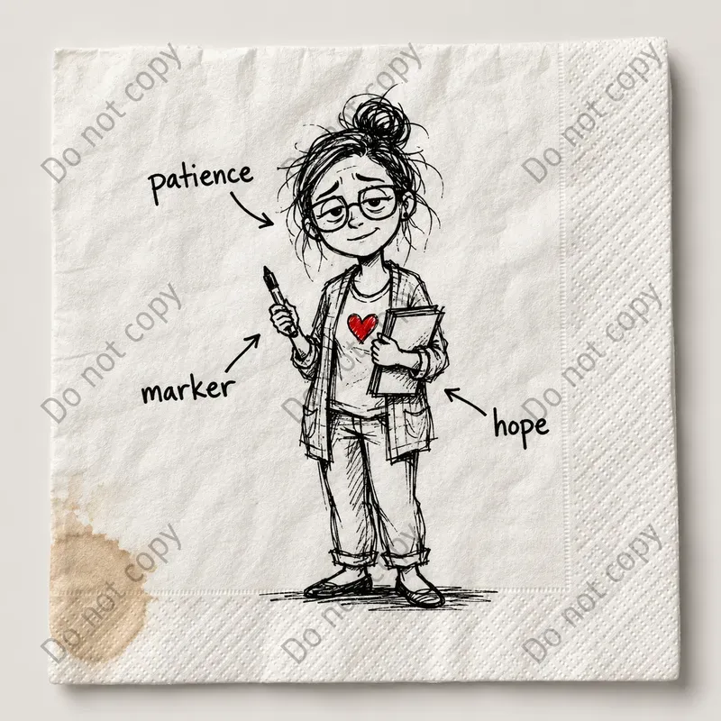 Felt Tip Napkin Doodle Sketches