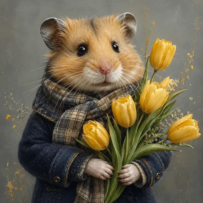 Whimsical Cozy Animal Portraits