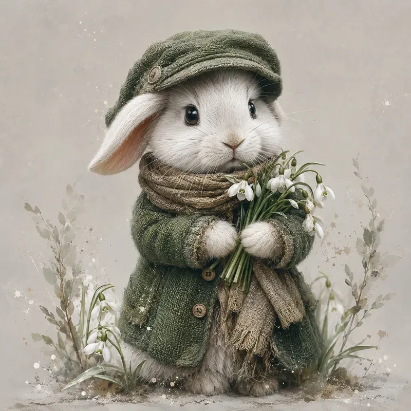 Whimsical Cozy Animal Portraits