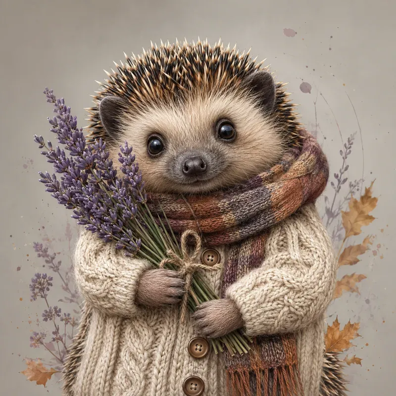 Whimsical Cozy Animal Portraits