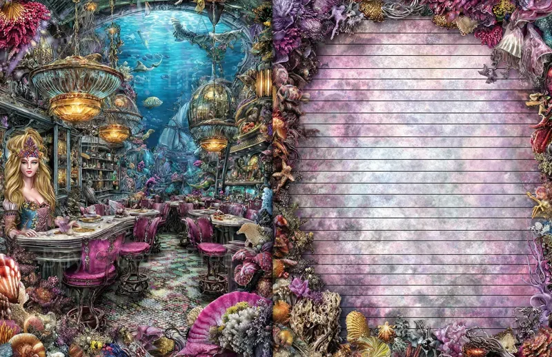 Alice In Ocean Steampunk Double Pages