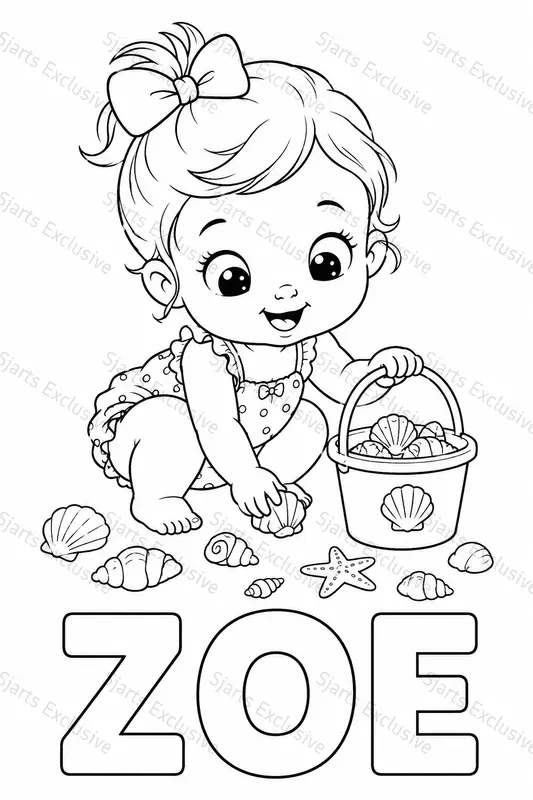 Modern Baby Coloring Page Generator