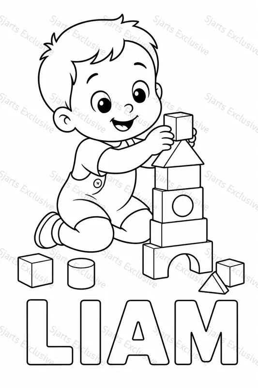 Modern Baby Coloring Page Generator