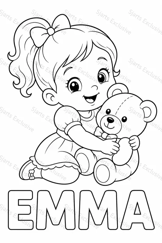 Modern Baby Coloring Page Generator