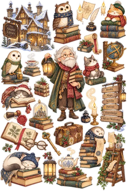 Whimsical Sticker Sheet Cliparts