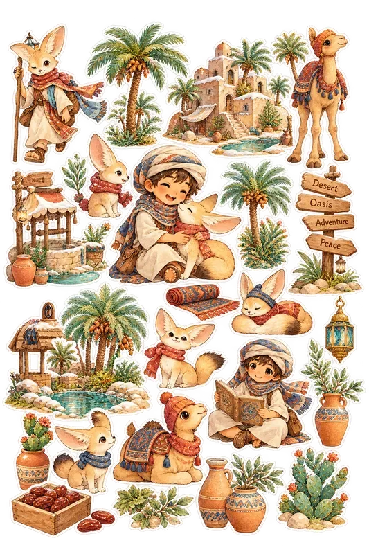 Whimsical Sticker Sheet Cliparts