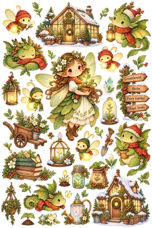 Whimsical Sticker Sheet Cliparts