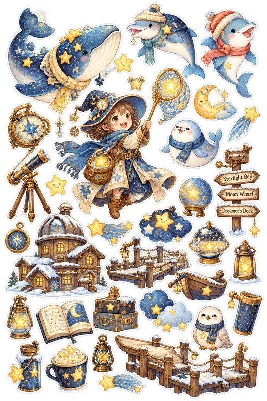 Whimsical Sticker Sheet Cliparts
