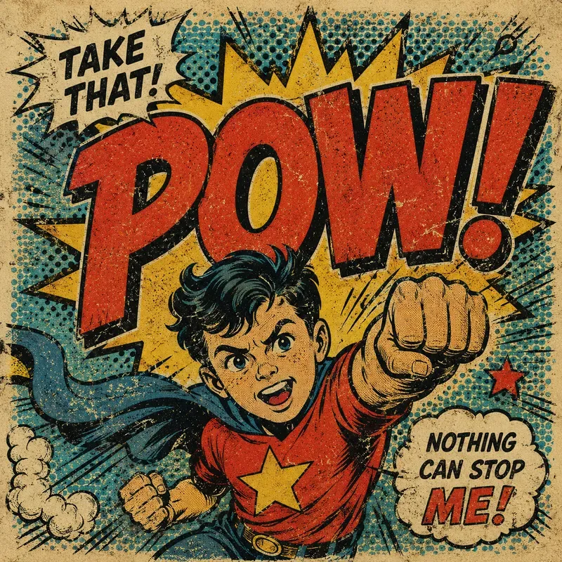 Pow Oldschool Comic Book Tshirts
