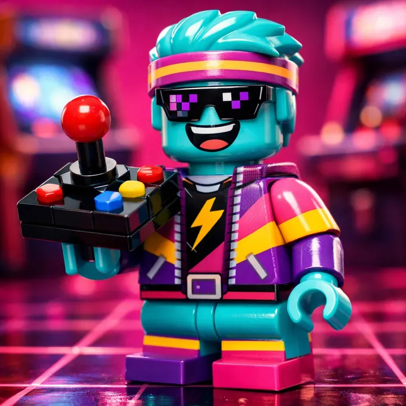 Vibrant Lego Character Toy Portraits