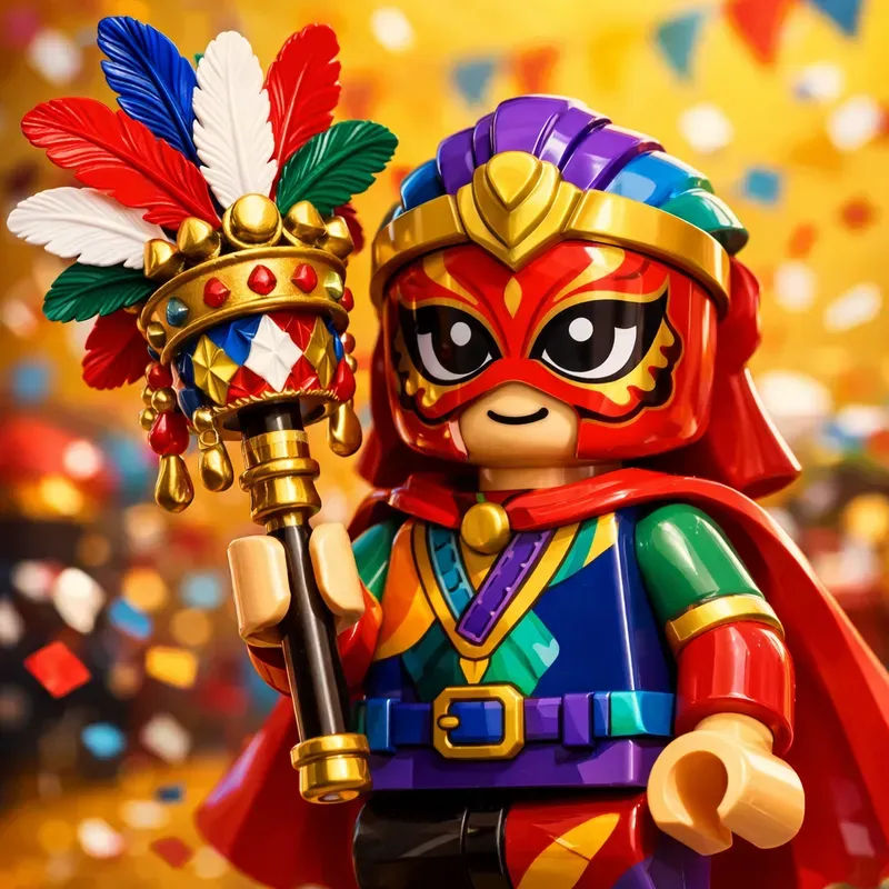 Vibrant Lego Character Toy Portraits