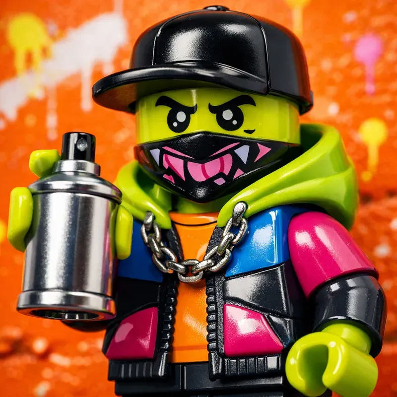 Vibrant Lego Character Toy Portraits