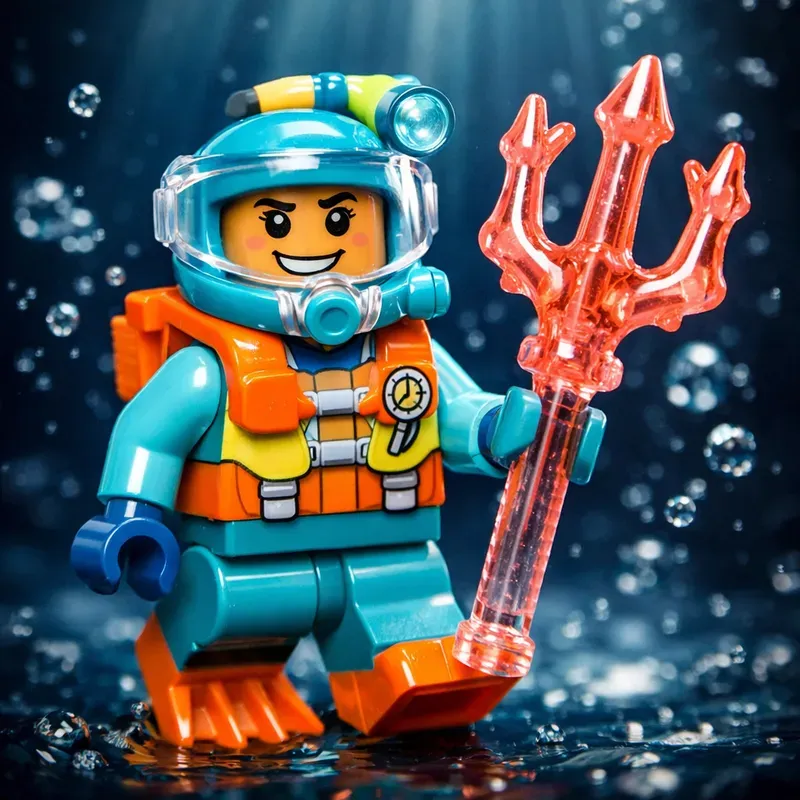 Vibrant Lego Character Toy Portraits