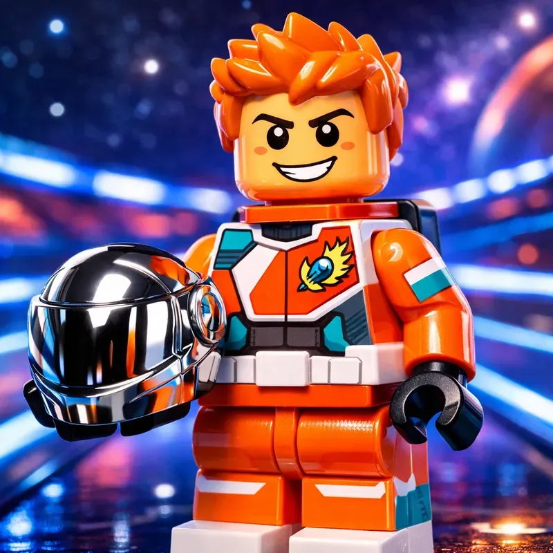 Vibrant Lego Character Toy Portraits