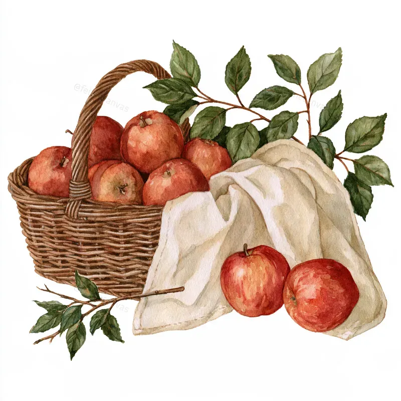 Rustic Autumn Watercolor Clipart Scenes