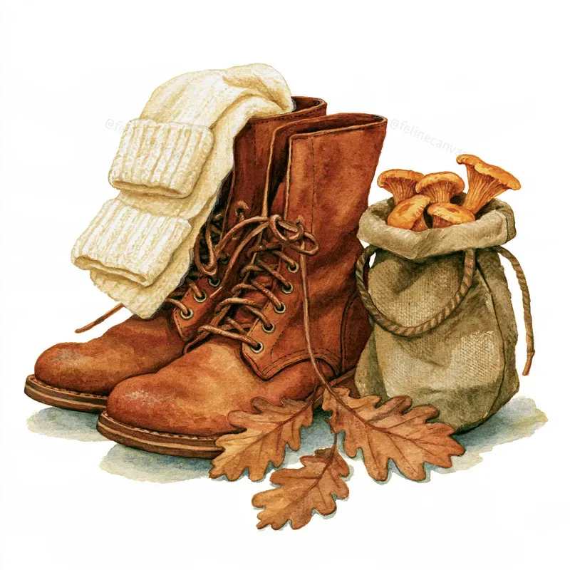Rustic Autumn Watercolor Clipart Scenes