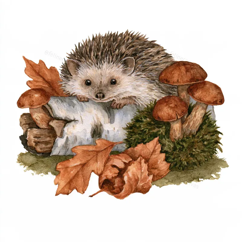 Rustic Autumn Watercolor Clipart Scenes