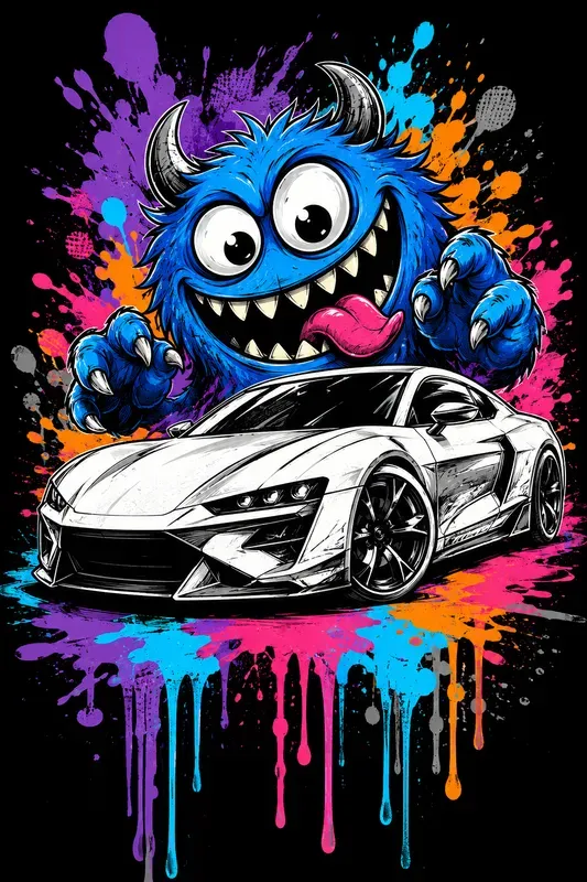 Graffiti Drip Car Art
