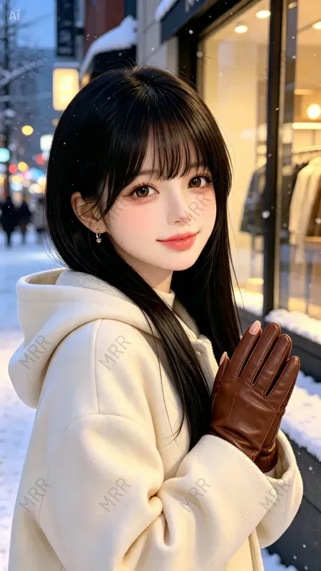 Cute Doll Winter Portraits