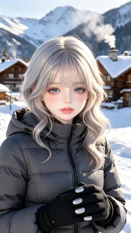 Cute Doll Winter Portraits