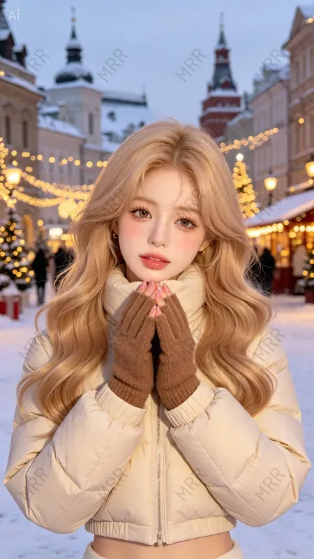 Cute Doll Winter Portraits