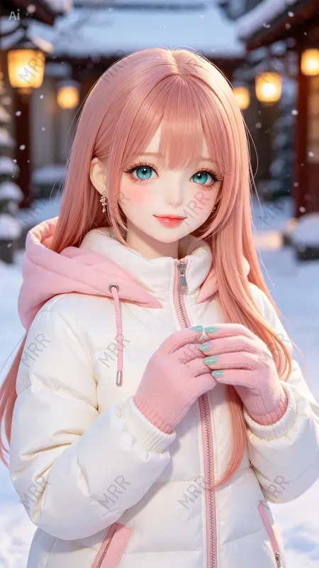 Cute Doll Winter Portraits