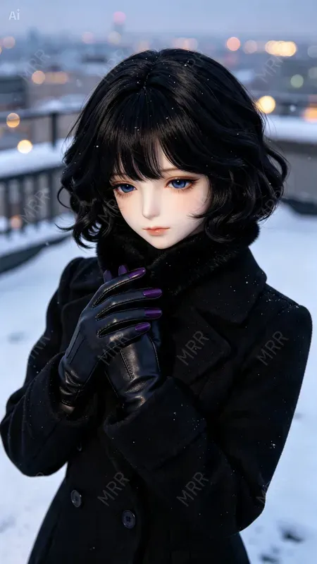Cute Doll Winter Portraits