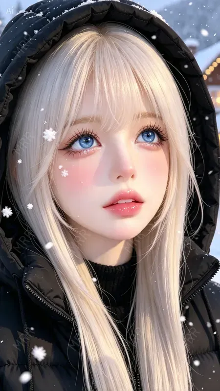 Cute Doll Winter Portraits